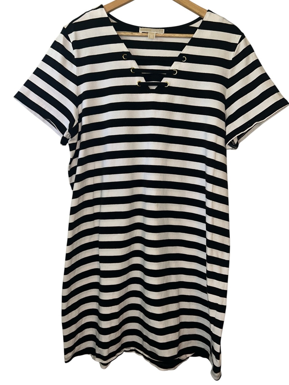 MICHAEL Michael Kors Stripe T-Shirt Dress Coastal Grandma Women’s Size 2X